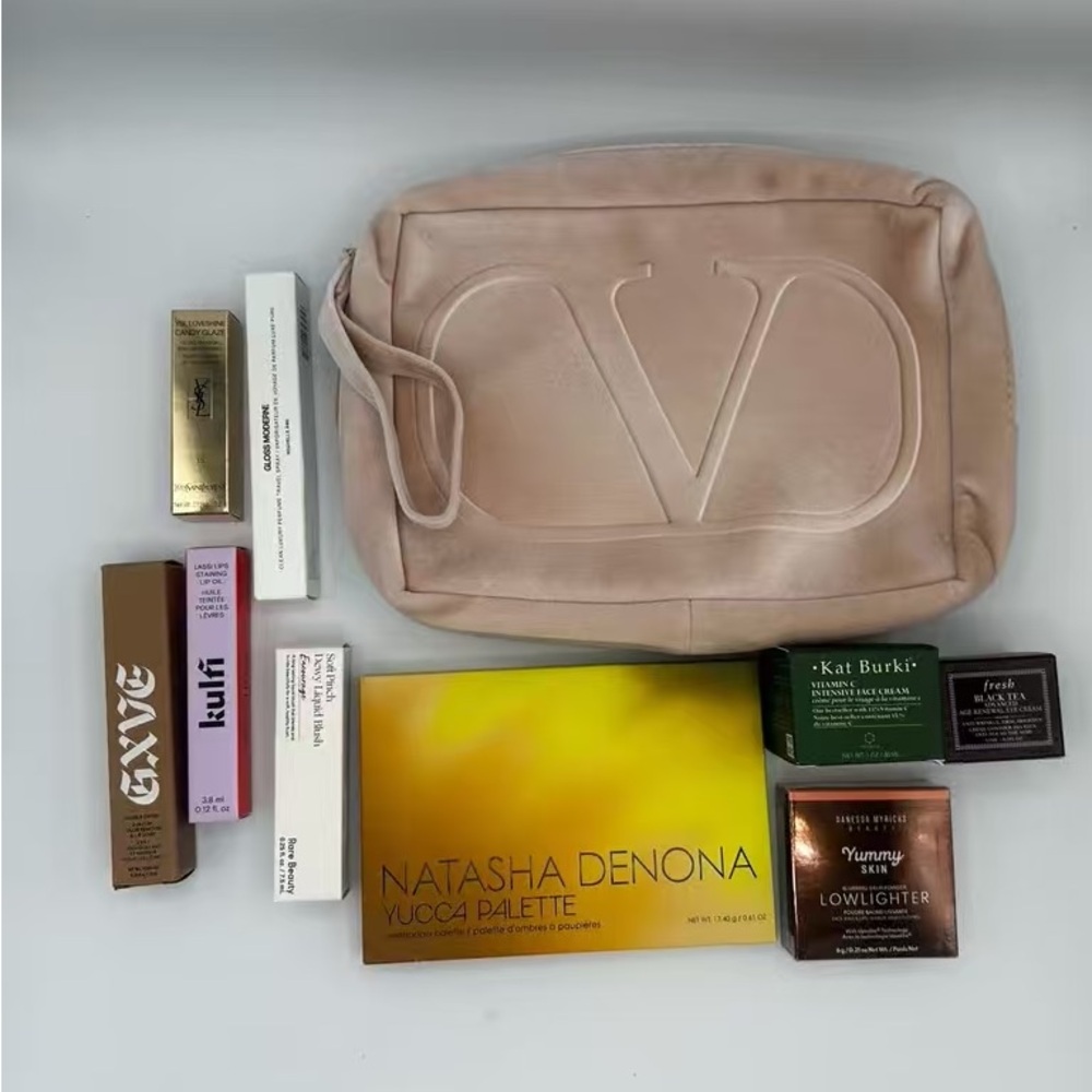 Valentino Beige Pouch with Skincare Set